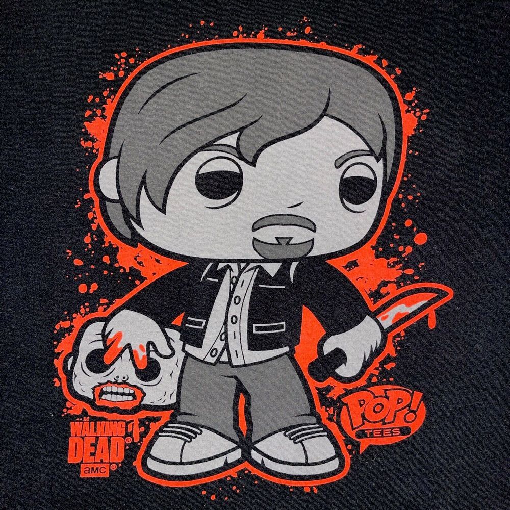 Pop Tees T shirt Mens 2XL Black The Walking Dead Daryl Dixon AMC ZOMBIES Funko‎